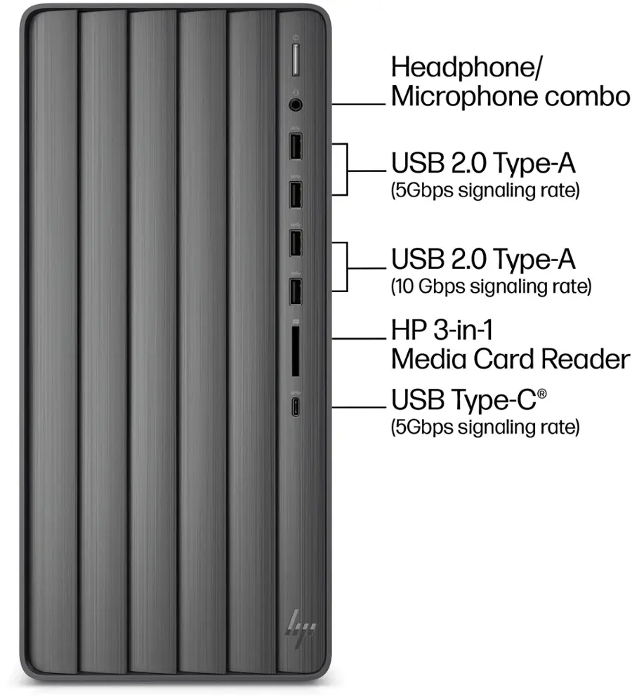 Alt View 4. HP - Envy Desktop - Intel Core i7 - 32GB Memory - NVIDIA GeForce RTX 4060 - 1TB SSD - Black.