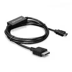 Front. Hyperkin - HDTV Cable for PlayStation/PlayStation 2 - Black.