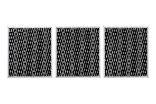 Front. Samsung - Replacement Charcoal Filter Kit 3 Pack for 5 Series Range Hoods - Silver.