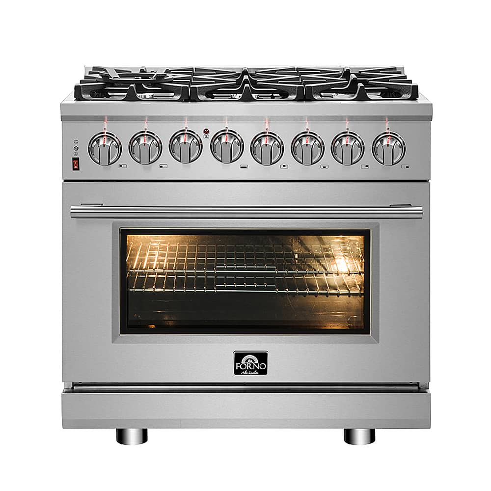 Forno Appliances - Massimo 5.36 Cu. Ft. Freestanding Dual Fuel Range - Stainless Steel - Front_Zoom