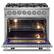 Left. Forno Appliances - Massimo 5.36 Cu. Ft. Freestanding Dual Fuel Range - Stainless steel.