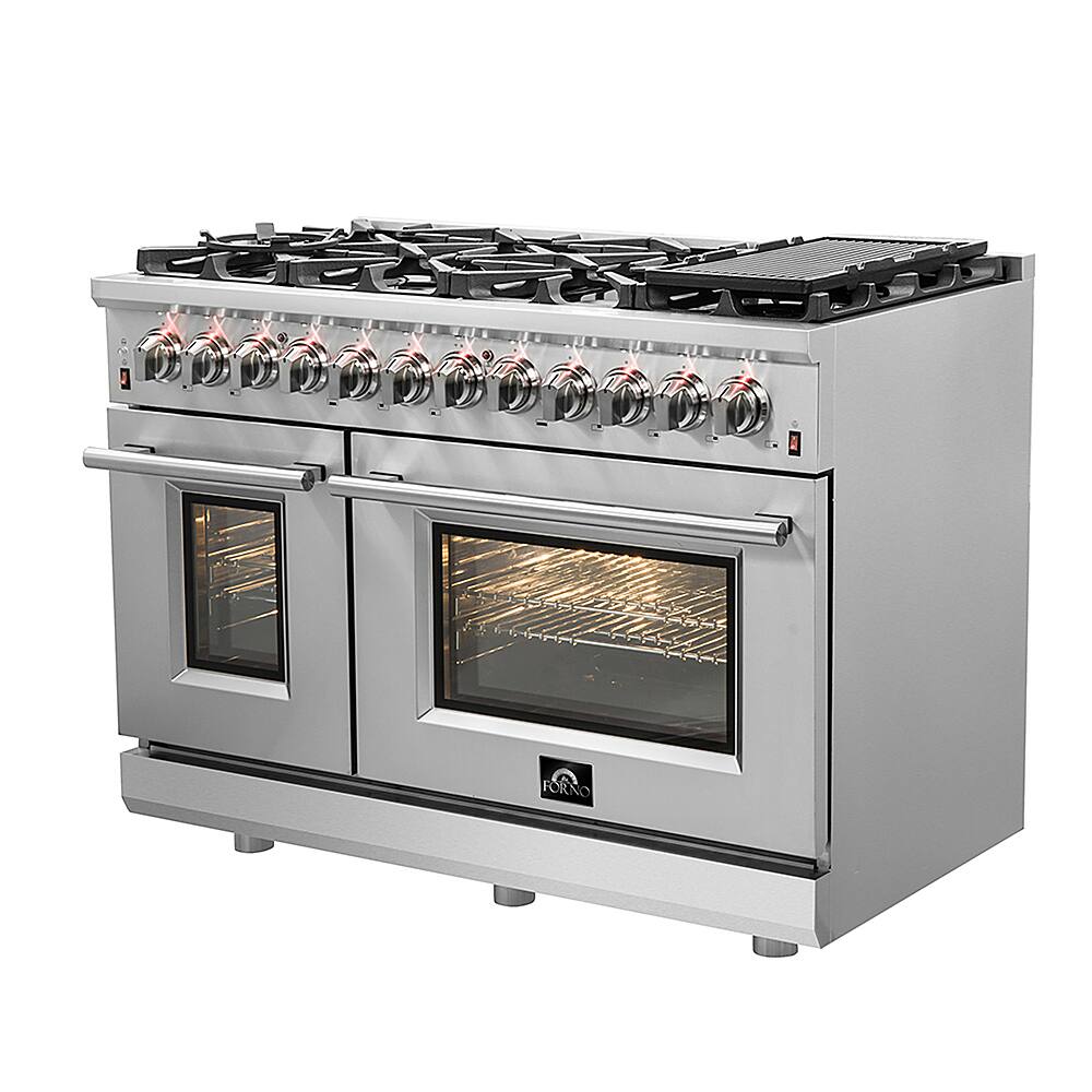 Angle. Forno Appliances - Massimo 6.58 Cu. Ft. Freestanding Dual Fuel Range - Stainless steel.