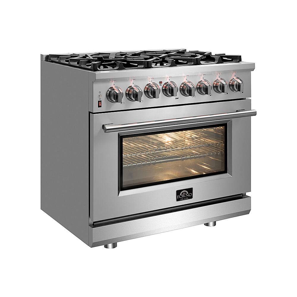 Angle. Forno Appliances - Massimo 4.32 Cu. Ft. Freestanding Dual Fuel Range - Stainless steel.
