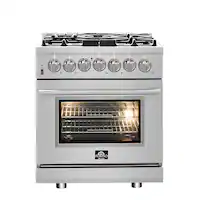 Forno Appliances - Massimo 4.32 Cu. Ft. Freestanding Dual Fuel Range - Stainless Steel - Front_Zoom