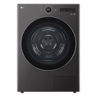 LG - 7.8 Cu. Ft. Stackable Smart Electric Dryer with Ventless Heat Pump Technology - Black Steel - Front_Zoom