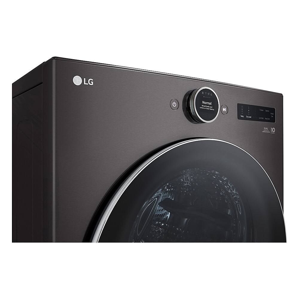 Alt View 17. LG - 7.8 Cu. Ft. Stackable Smart Electric Dryer with Ventless Heat Pump Technology - Black Steel.