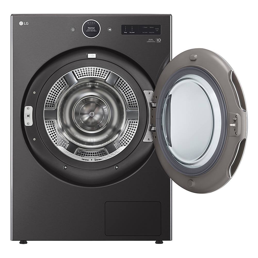 Alt View 2. LG - 7.8 Cu. Ft. Stackable Smart Electric Dryer with Ventless Heat Pump Technology - Black Steel.