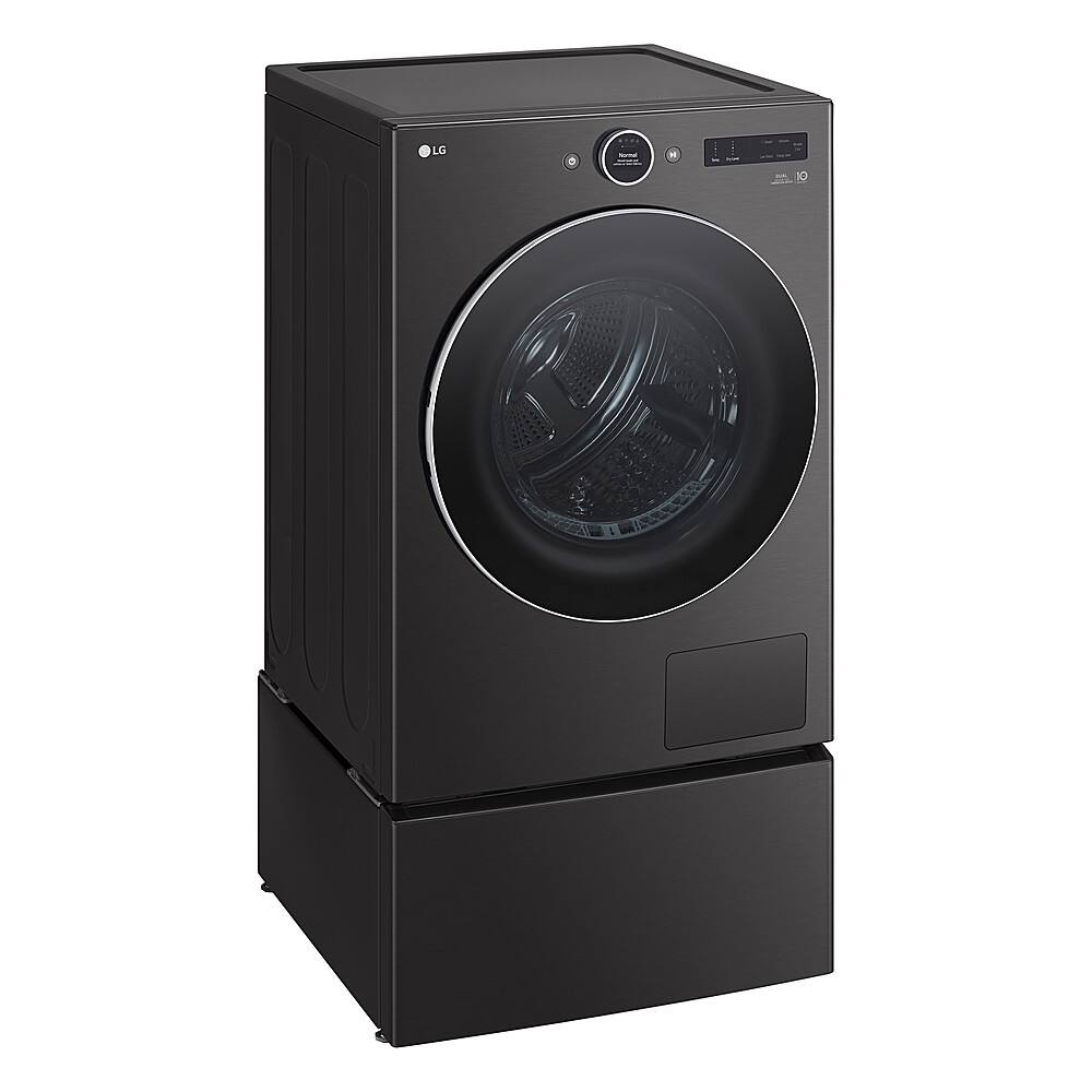 Alt View 24. LG - 7.8 Cu. Ft. Stackable Smart Electric Dryer with Ventless Heat Pump Technology - Black Steel.