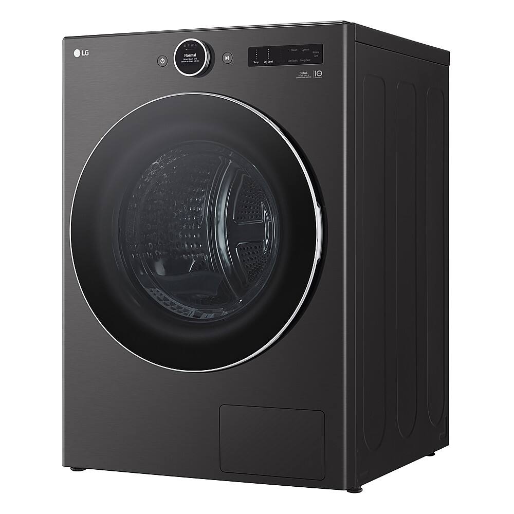 Alt View 1. LG - 7.8 Cu. Ft. Stackable Smart Electric Dryer with Ventless Heat Pump Technology - Black Steel.