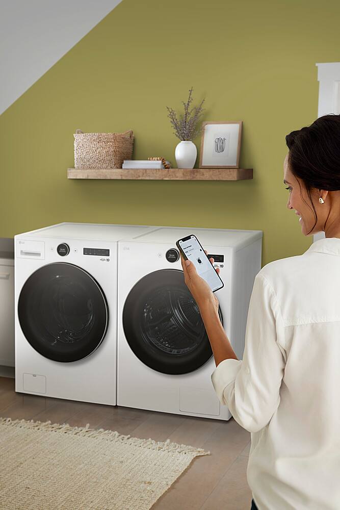 Alt View 24. LG - 7.8 Cu. Ft. Stackable Smart Electric Dryer with Ventless Heat Pump Technology - White.