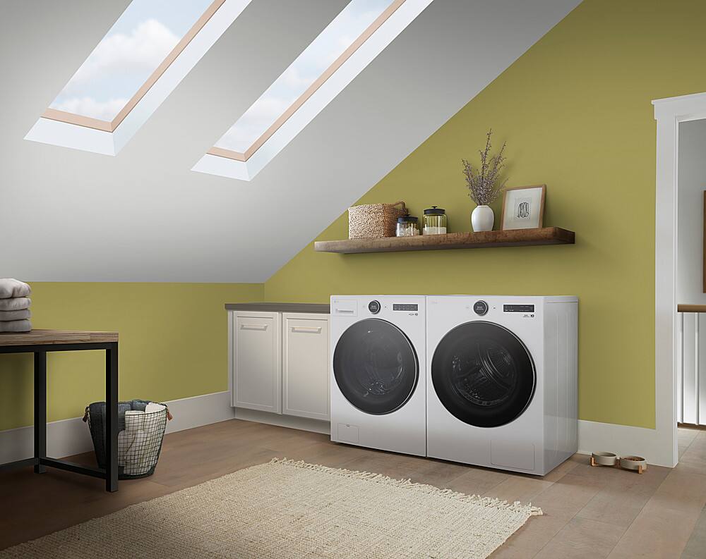 Alt View 26. LG - 7.8 Cu. Ft. Stackable Smart Electric Dryer with Ventless Heat Pump Technology - White.