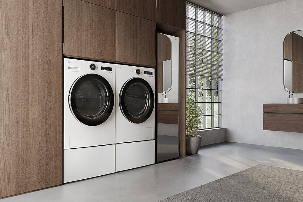 Alt View 28. LG - 7.8 Cu. Ft. Stackable Smart Electric Dryer with Ventless Heat Pump Technology - White.