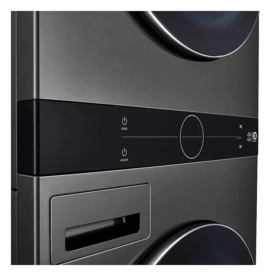 Alt View 17. LG - 5.0 Cu. Ft. HE Smart Front Load Washer and 7.8 Cu. Ft. Electric Dryer WashTower with Steam and Ventless Heat Pump Tech - Black Steel.