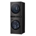 Alt View 1. LG - 5.0 Cu. Ft. HE Smart Front Load Washer and 7.8 Cu. Ft. Electric Dryer WashTower with Steam and Ventless Heat Pump Tech - Black Steel.