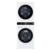 LG - 5.0 Cu. Ft. HE Smart Front Load Washer and 7.8 Cu. Ft. Electric Dryer WashTower with Steam and Ventless Heat Pump Tech - White - Front_Zoom