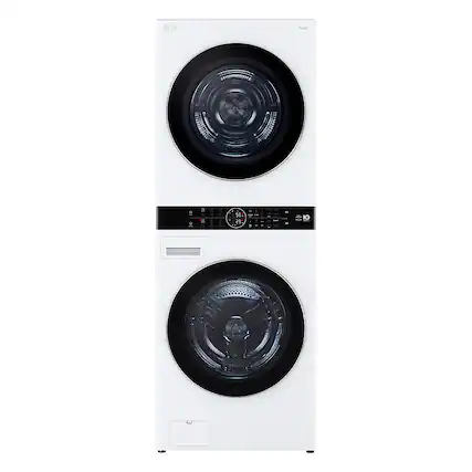 Front. LG - 5.0 Cu. Ft. HE Smart Front Load Washer and 7.8 Cu. Ft. Electric Dryer WashTower with Steam and Ventless Heat Pump Tech - White.