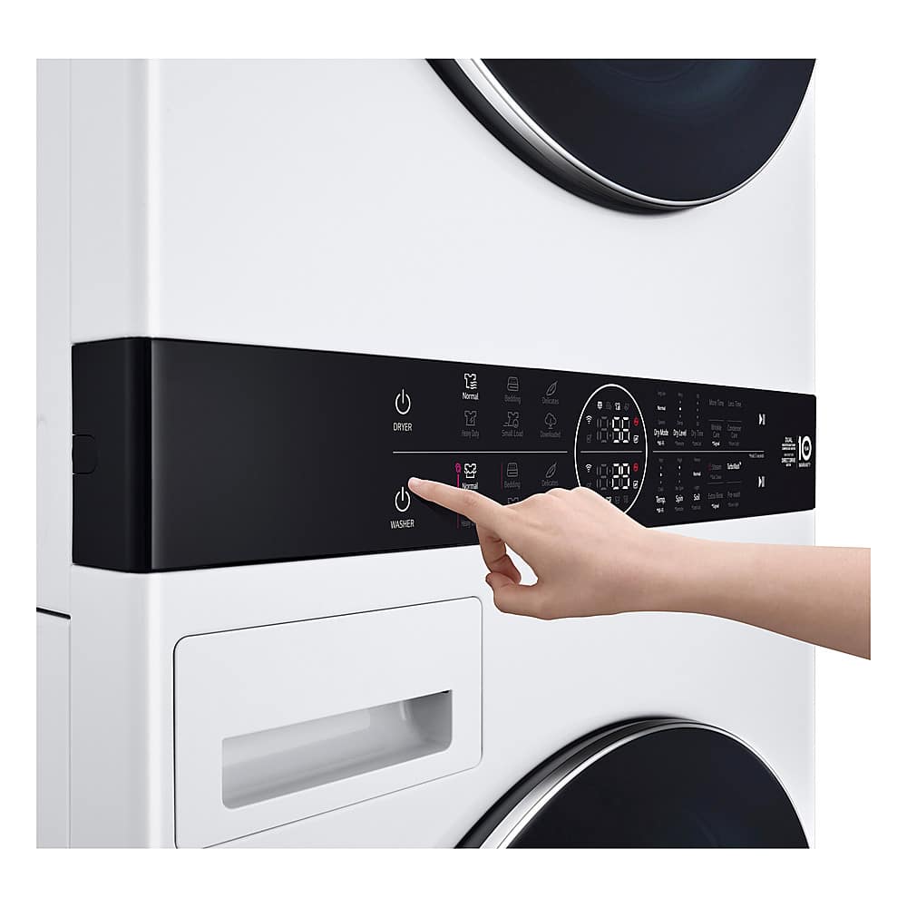 Alt View 21. LG - 5.0 Cu. Ft. HE Smart Front Load Washer and 7.8 Cu. Ft. Electric Dryer WashTower with Steam and Ventless Heat Pump Tech - White.