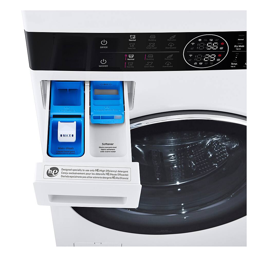 Alt View 23. LG - 5.0 Cu. Ft. HE Smart Front Load Washer and 7.8 Cu. Ft. Electric Dryer WashTower with Steam and Ventless Heat Pump Tech - White.