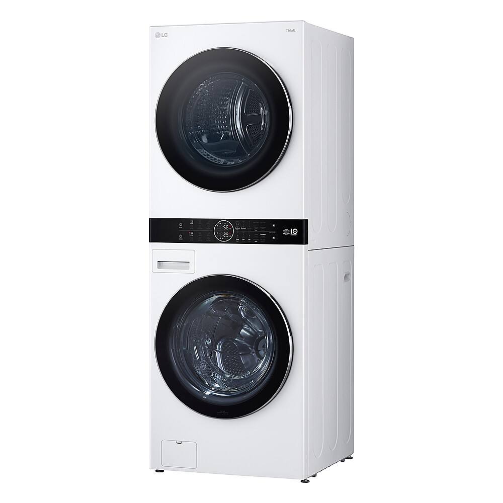 Alt View 1. LG - 5.0 Cu. Ft. HE Smart Front Load Washer and 7.8 Cu. Ft. Electric Dryer WashTower with Steam and Ventless Heat Pump Tech - White.