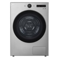 LG - 7.8 Cu. Ft. Stackable Smart Electric Dryer with Ventless Heat Pump Technology - Graphite Steel - Front_Zoom