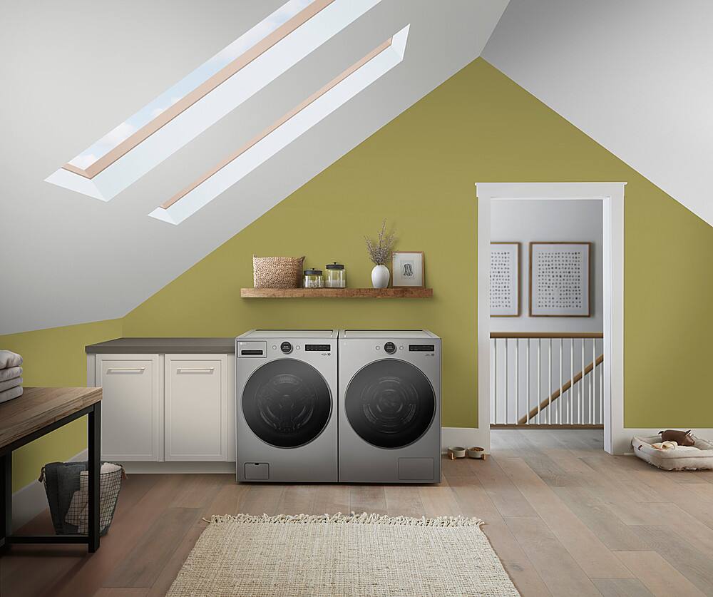 Alt View 21. LG - 7.8 Cu. Ft. Stackable Smart Electric Dryer with Ventless Heat Pump Technology - Graphite Steel.