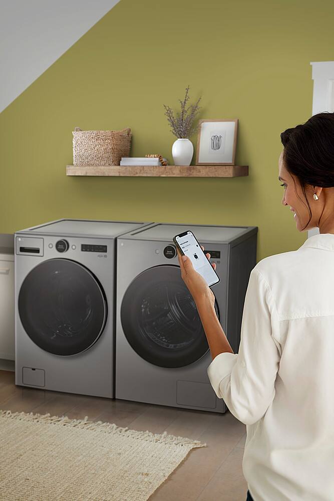 Alt View 22. LG - 7.8 Cu. Ft. Stackable Smart Electric Dryer with Ventless Heat Pump Technology - Graphite Steel.