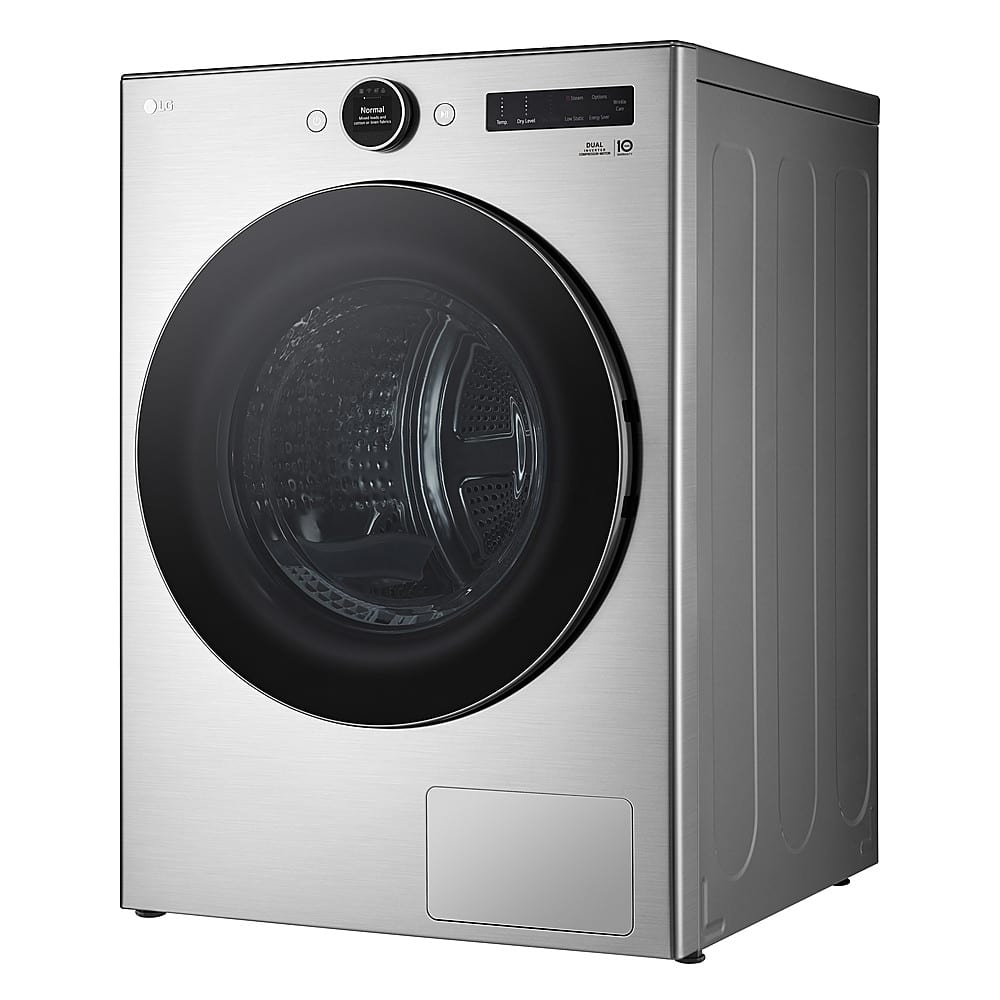 Left. LG - 7.8 Cu. Ft. Stackable Smart Electric Dryer with Ventless Heat Pump Technology - Graphite Steel.