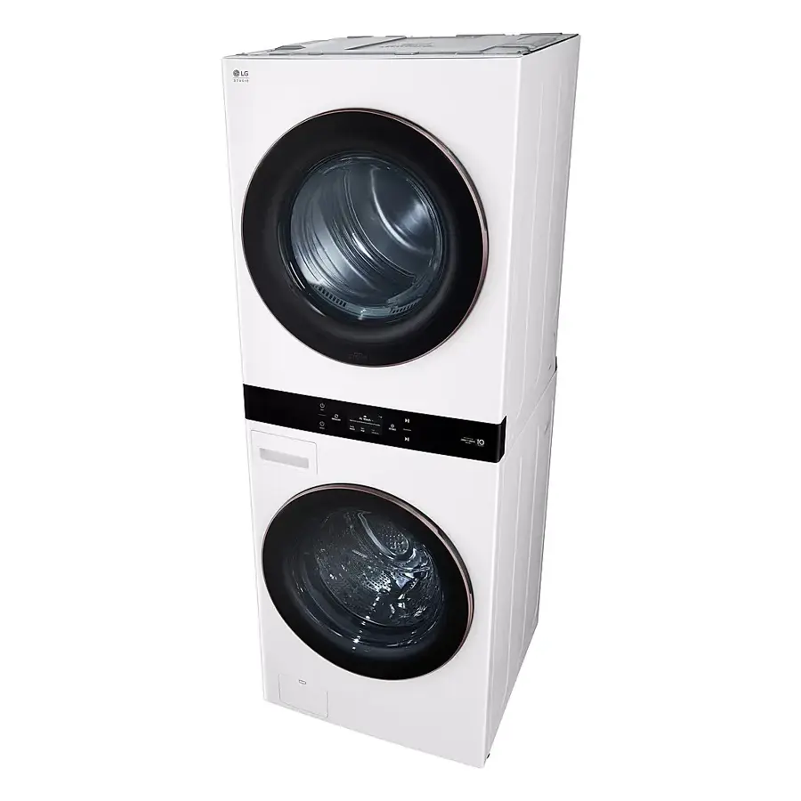 Alt View 11. LG - STUDIO 5.0 Cu. Ft. HE Smart Front Load Washer and 7.4 Cu. Ft. Electric Dryer WashTower with Steam and TurboWash 360 - Essence White.