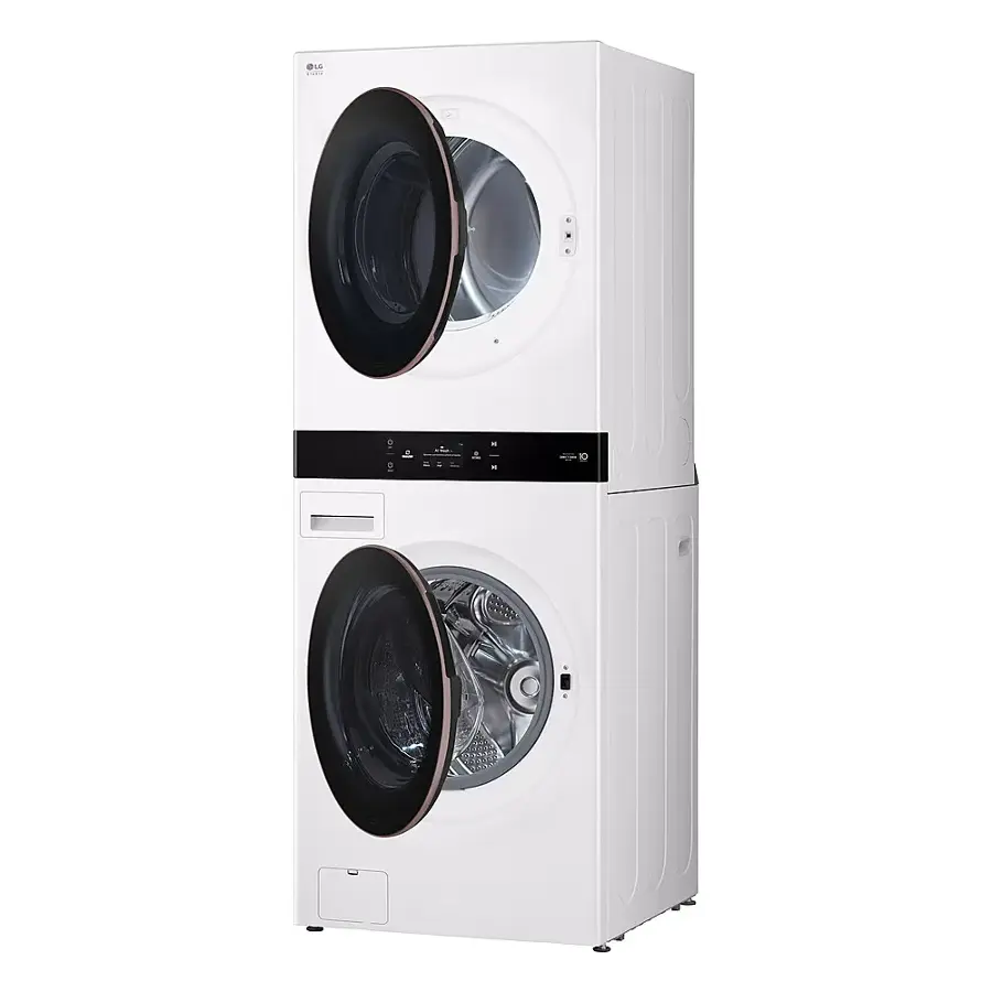 Alt View 12. LG - STUDIO 5.0 Cu. Ft. HE Smart Front Load Washer and 7.4 Cu. Ft. Electric Dryer WashTower with Steam and TurboWash 360 - Essence White.