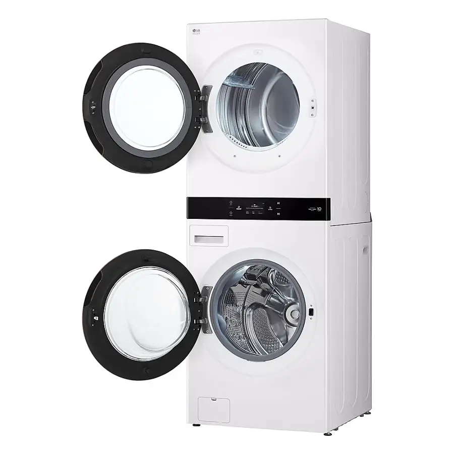 Alt View 13. LG - STUDIO 5.0 Cu. Ft. HE Smart Front Load Washer and 7.4 Cu. Ft. Electric Dryer WashTower with Steam and TurboWash 360 - Essence White.