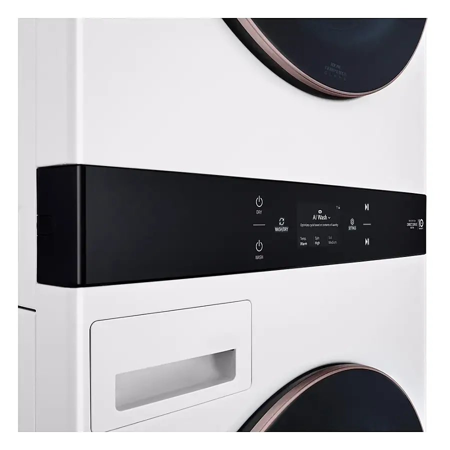 Alt View 17. LG - STUDIO 5.0 Cu. Ft. HE Smart Front Load Washer and 7.4 Cu. Ft. Electric Dryer WashTower with Steam and TurboWash 360 - Essence White.