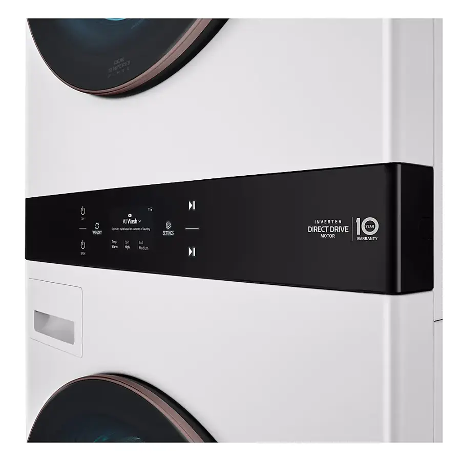 Alt View 19. LG - STUDIO 5.0 Cu. Ft. HE Smart Front Load Washer and 7.4 Cu. Ft. Electric Dryer WashTower with Steam and TurboWash 360 - Essence White.