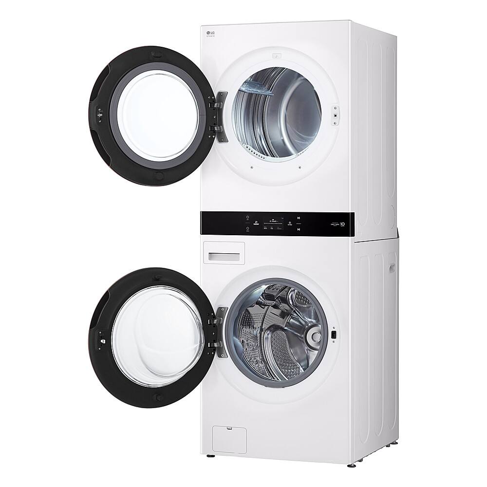 Alt View 13. LG - STUDIO 5.0 Cu. Ft. HE Smart Front Load Washer and 7.4 Cu. Ft. Gas Dryer WashTower with Steam and TurboWash 360 - Essence White.