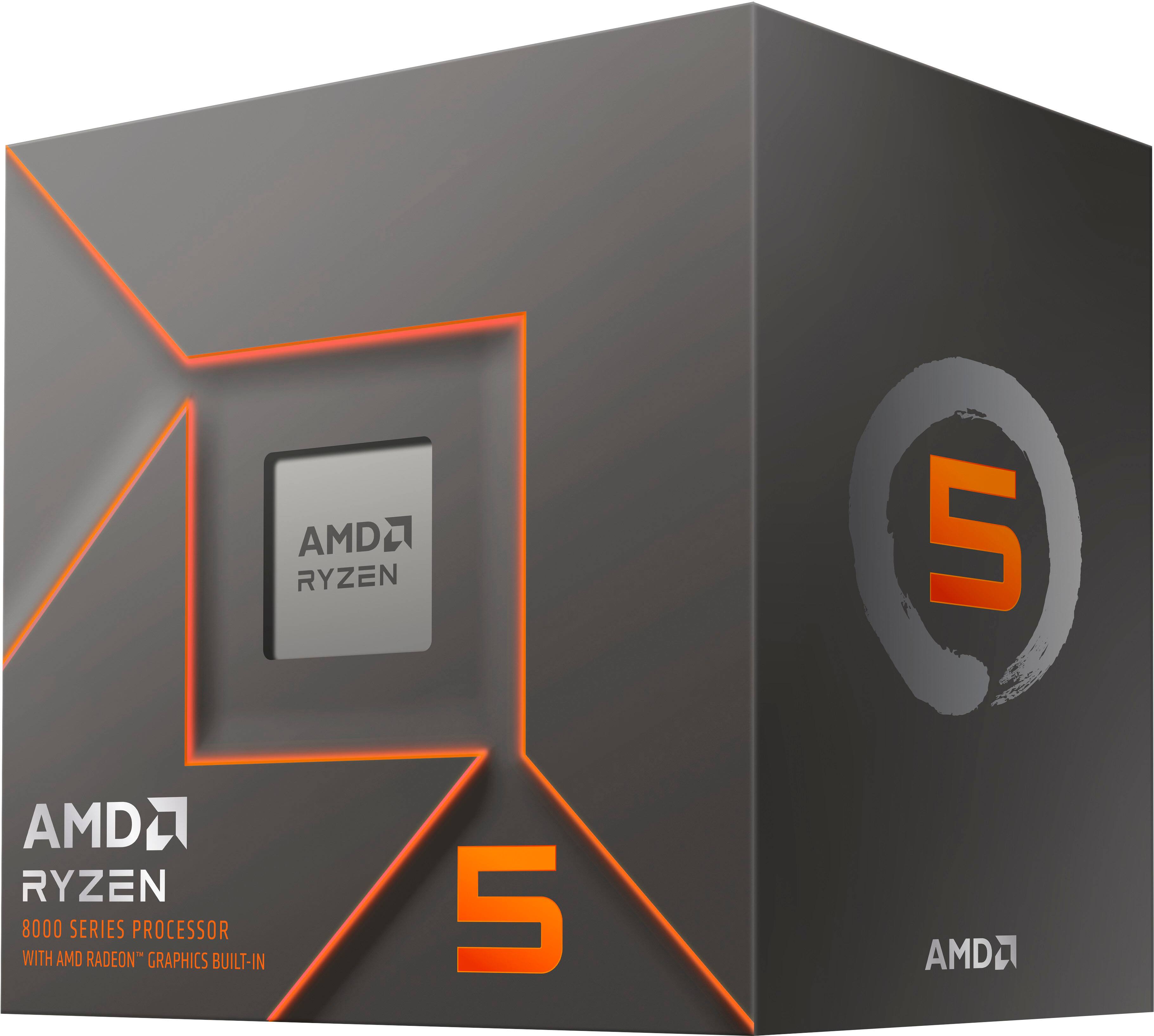 Alt View 1. AMD - Ryzen 5 8500G 6-core - 12-thread – 3.5 GHz (5 GHz Max Boost) Socket AM5 Unlocked Desktop Processor - Silver.