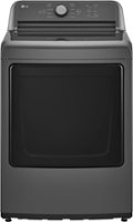 LG - 7.3 Cu. Ft. Gas Dryer with Sensor Dry - Monochrome Grey - Front_Zoom