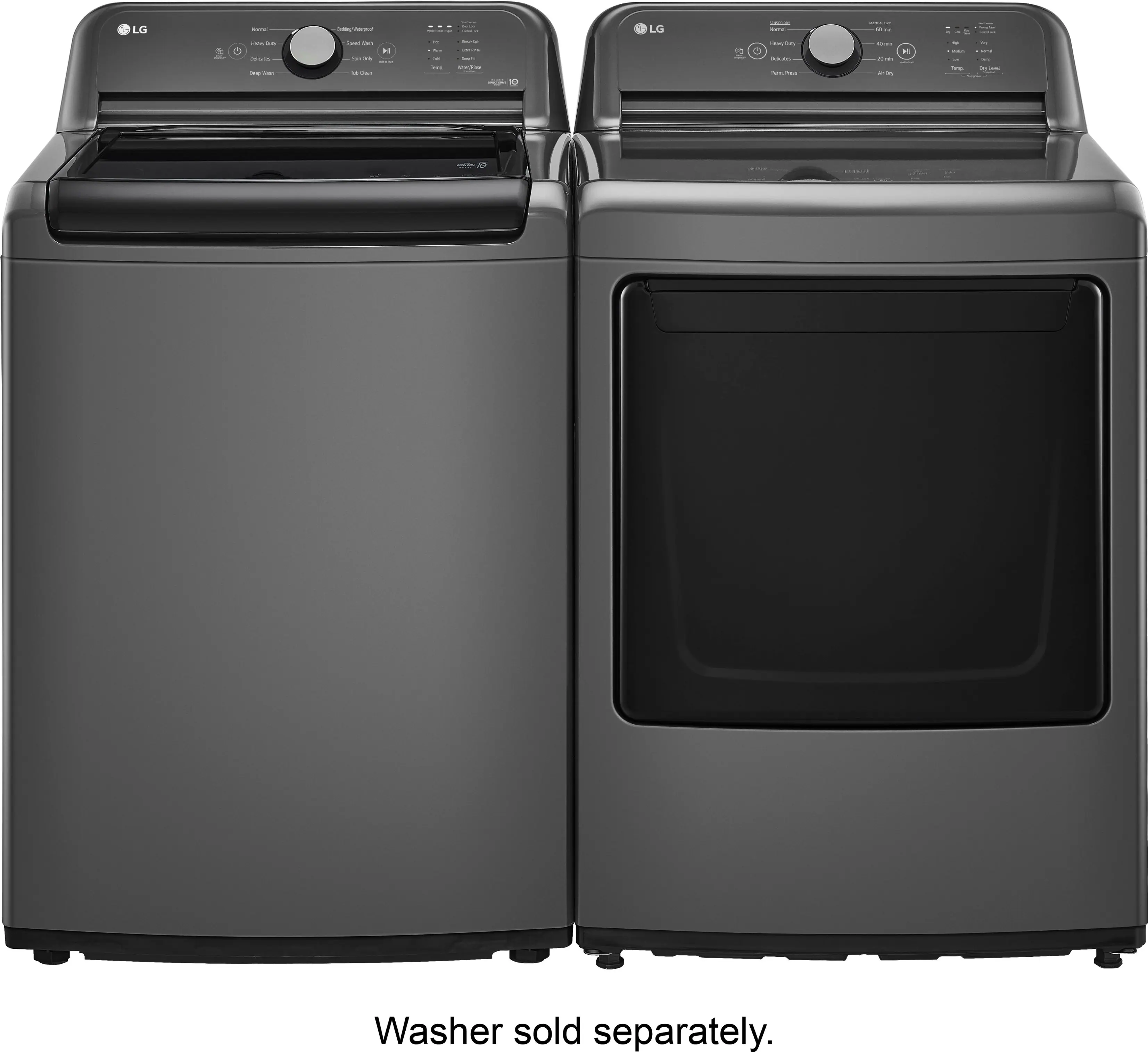 Alt View 15. LG - 7.3 Cu. Ft. Gas Dryer with Sensor Dry - Monochrome Grey.