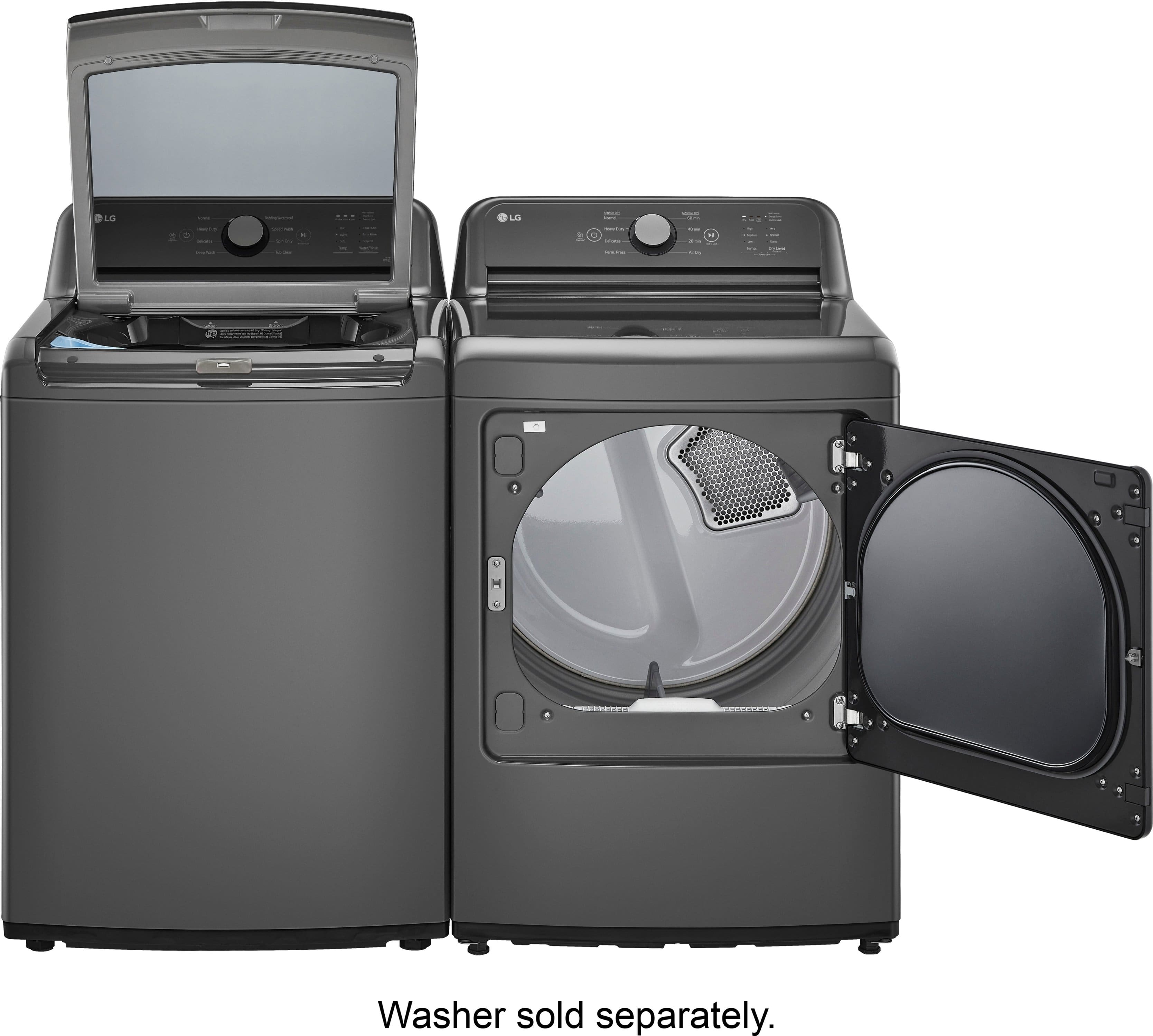 Alt View 16. LG - 7.3 Cu. Ft. Gas Dryer with Sensor Dry - Monochrome Grey.