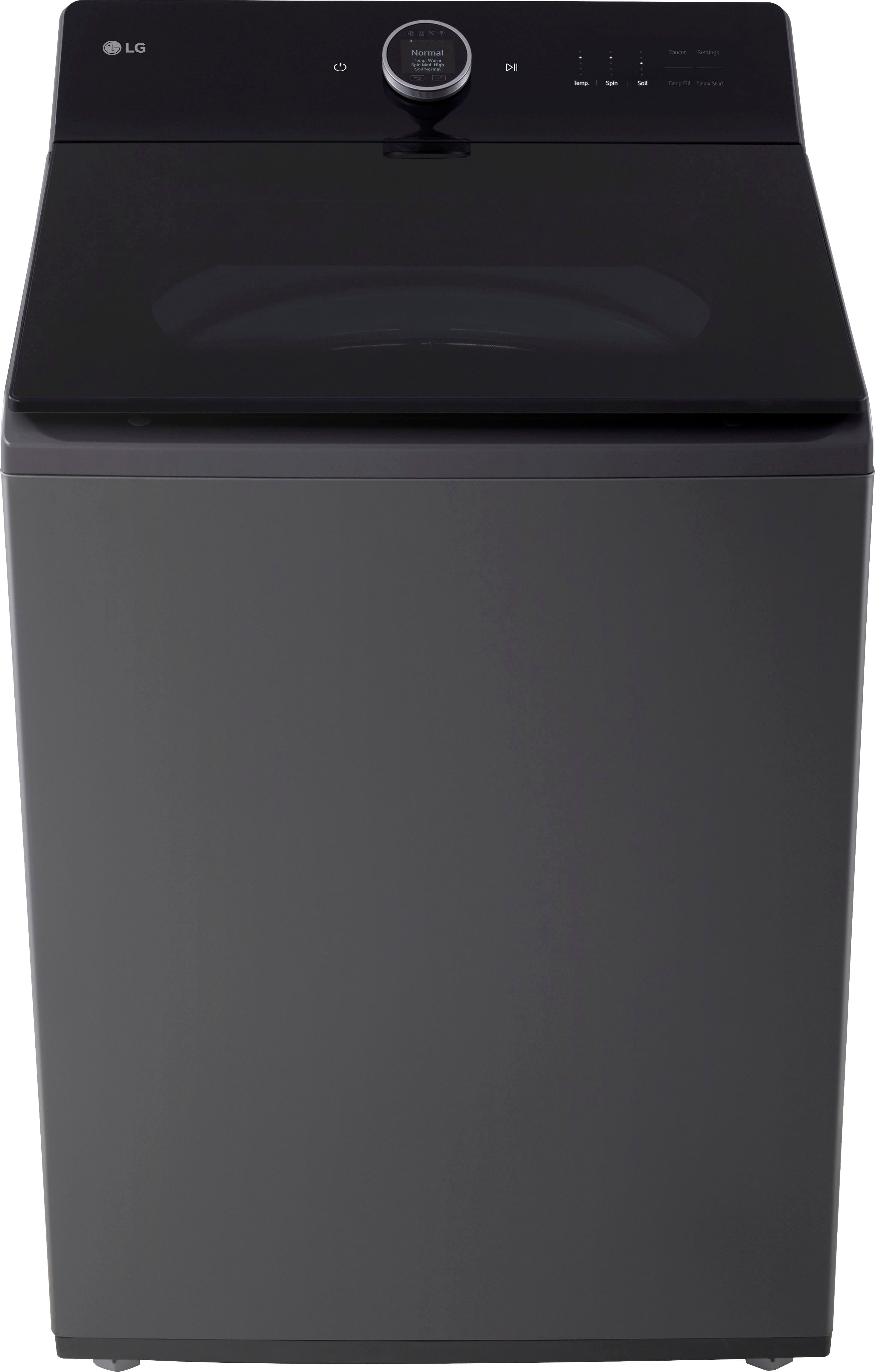 Alt View 15. LG - 5.5 Cu. Ft. High Efficiency Smart Top Load Washer with EasyUnload - Matte Black.