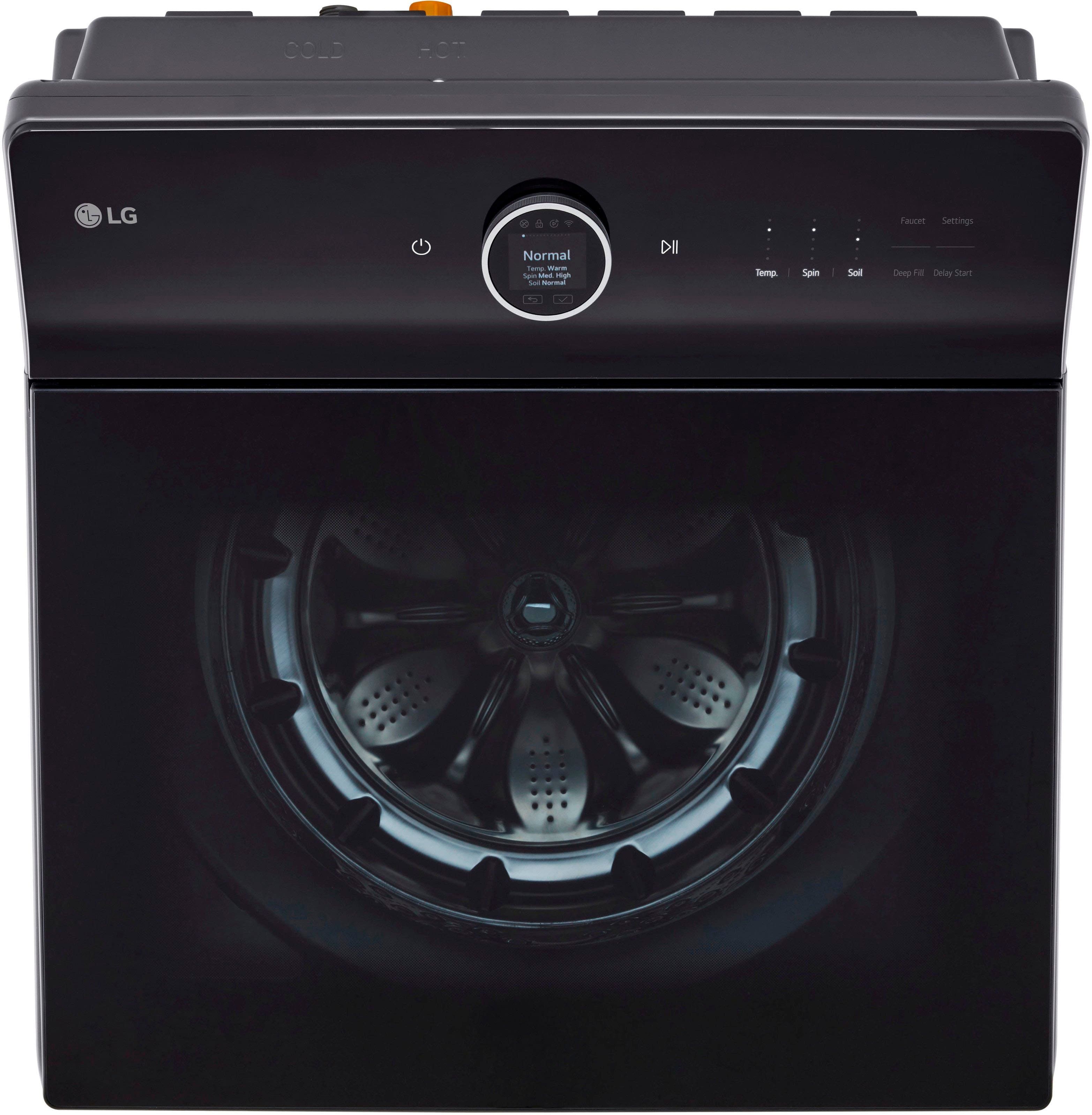 Alt View 16. LG - 5.5 Cu. Ft. High Efficiency Smart Top Load Washer with EasyUnload - Matte Black.
