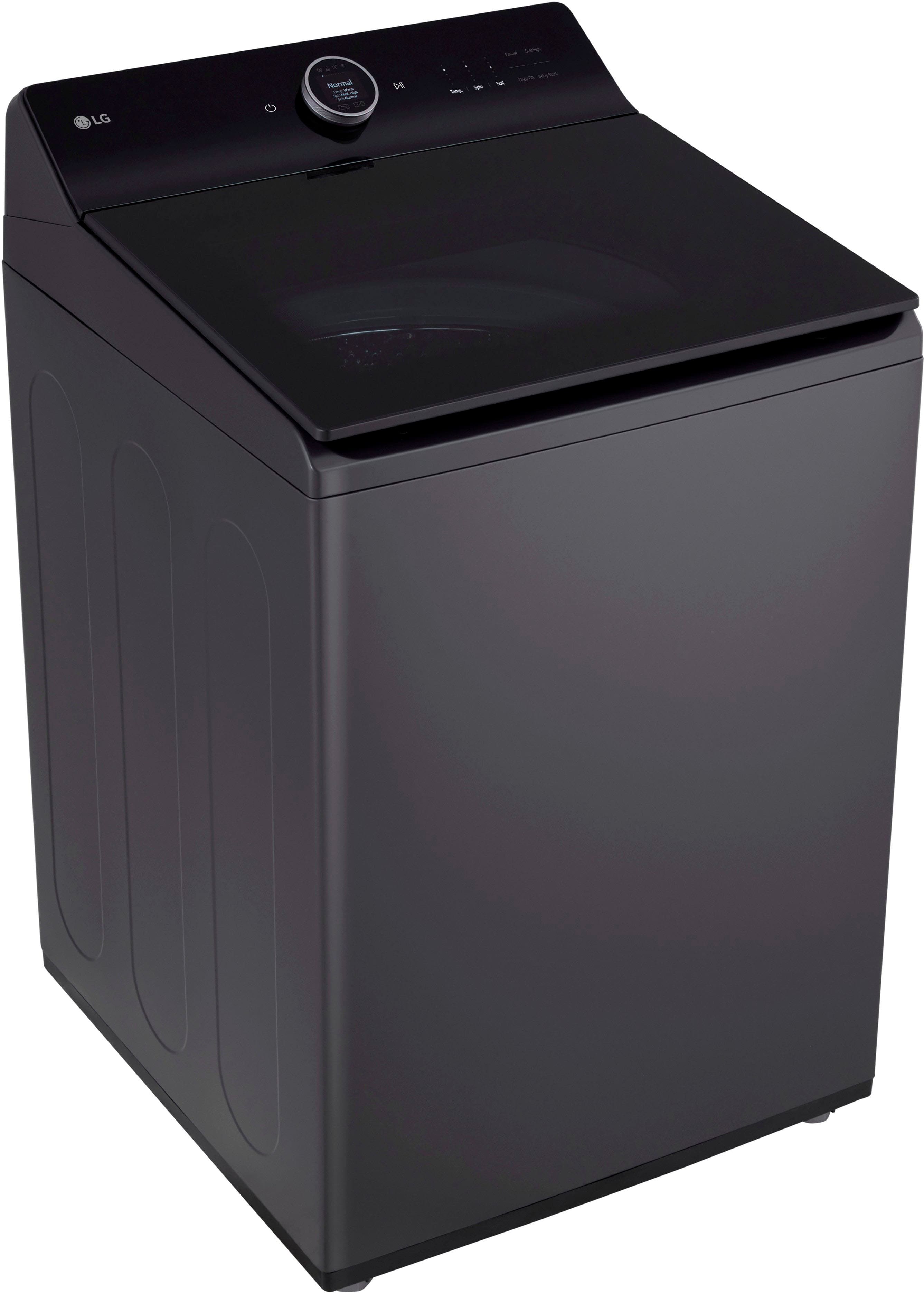 Alt View 18. LG - 5.5 Cu. Ft. High Efficiency Smart Top Load Washer with EasyUnload - Matte Black.