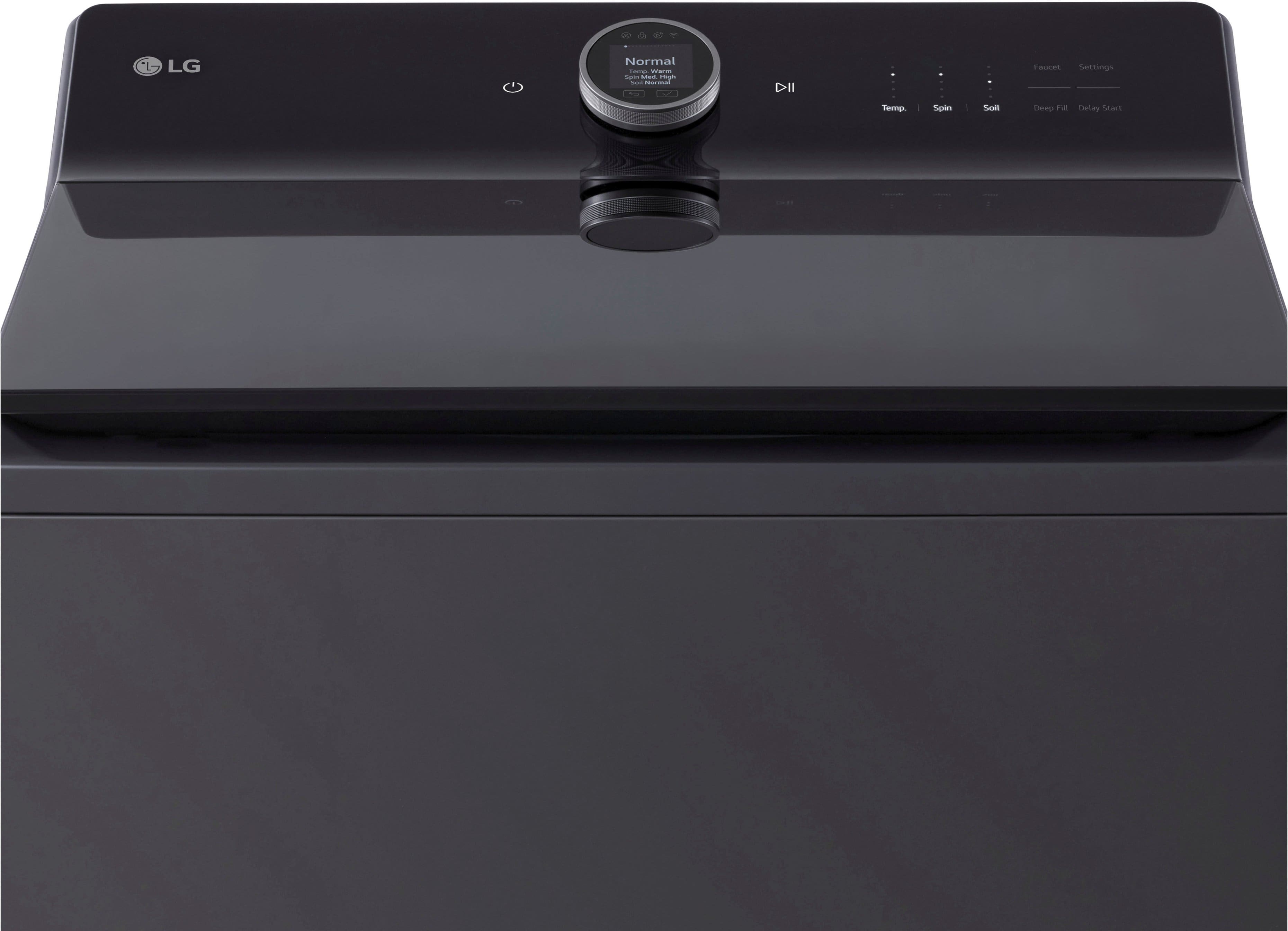 Alt View 22. LG - 5.5 Cu. Ft. High Efficiency Smart Top Load Washer with EasyUnload - Matte Black.