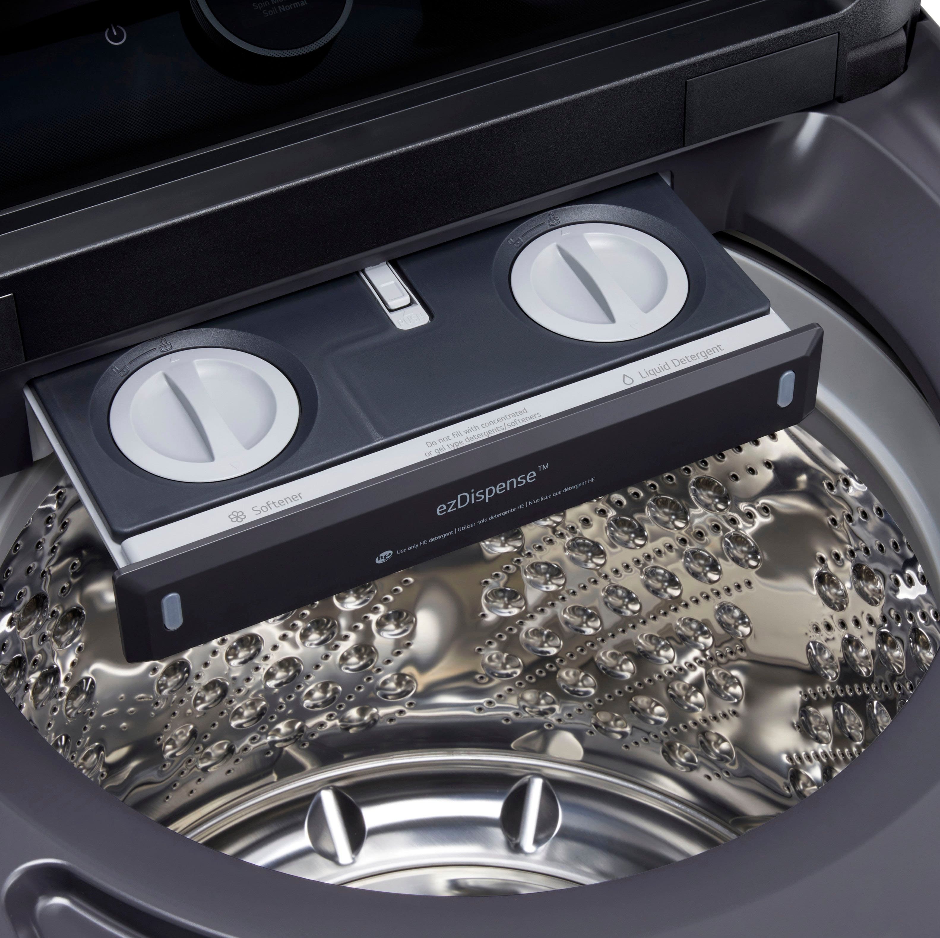 Alt View 26. LG - 5.5 Cu. Ft. High Efficiency Smart Top Load Washer with EasyUnload - Matte Black.