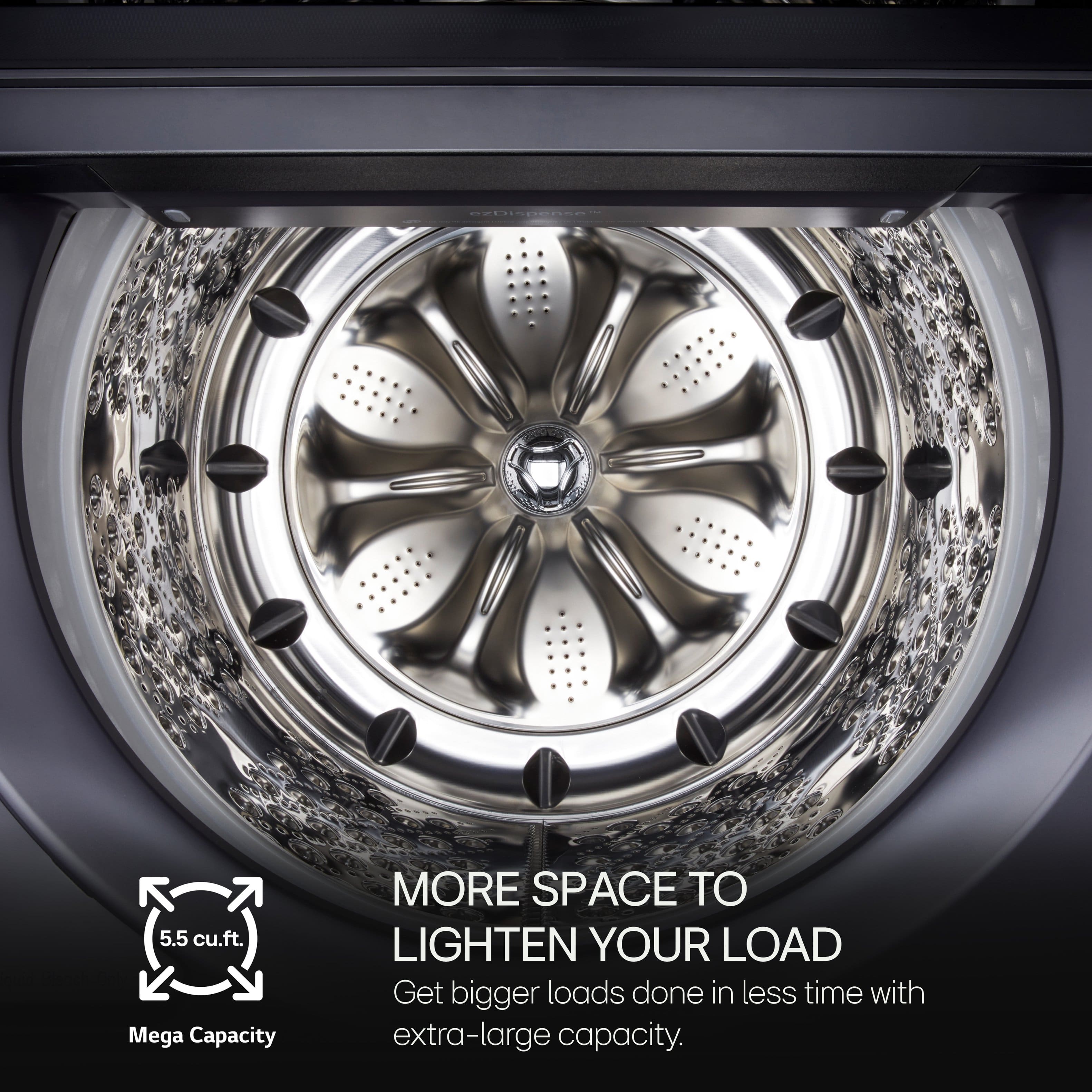 Alt View 28. LG - 5.5 Cu. Ft. High Efficiency Smart Top Load Washer with EasyUnload - Matte Black.