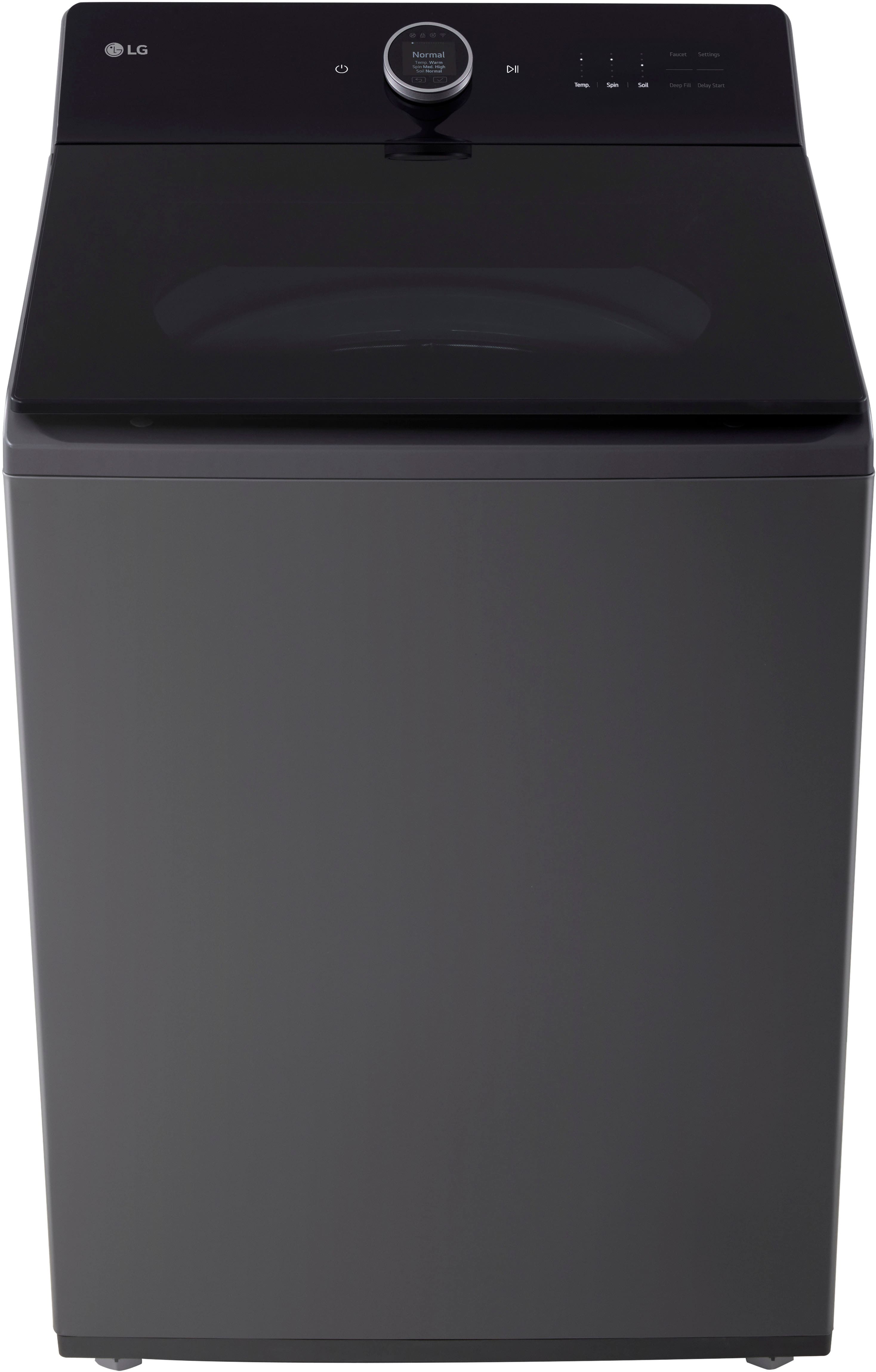 The text on the image reads: "5.5 cu.ft. Mega Capacity MORE SPACE TO LIGHTEN YOUR LOAD Get bigger loads done in less time with extra-large capacity."