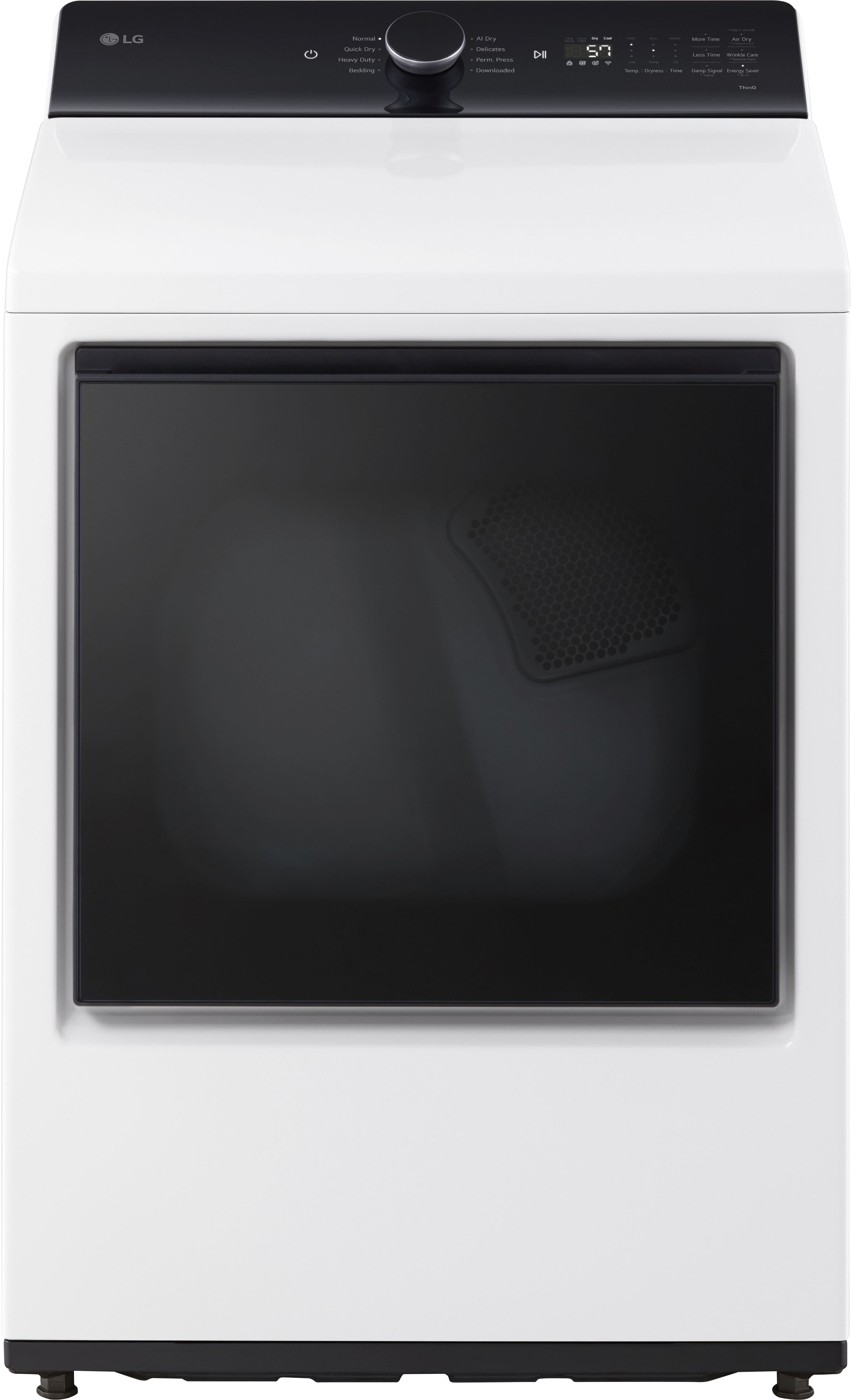 Front. LG - 7.3 Cu. Ft. Smart Gas Dryer with EasyLoad Door - Alpine White.