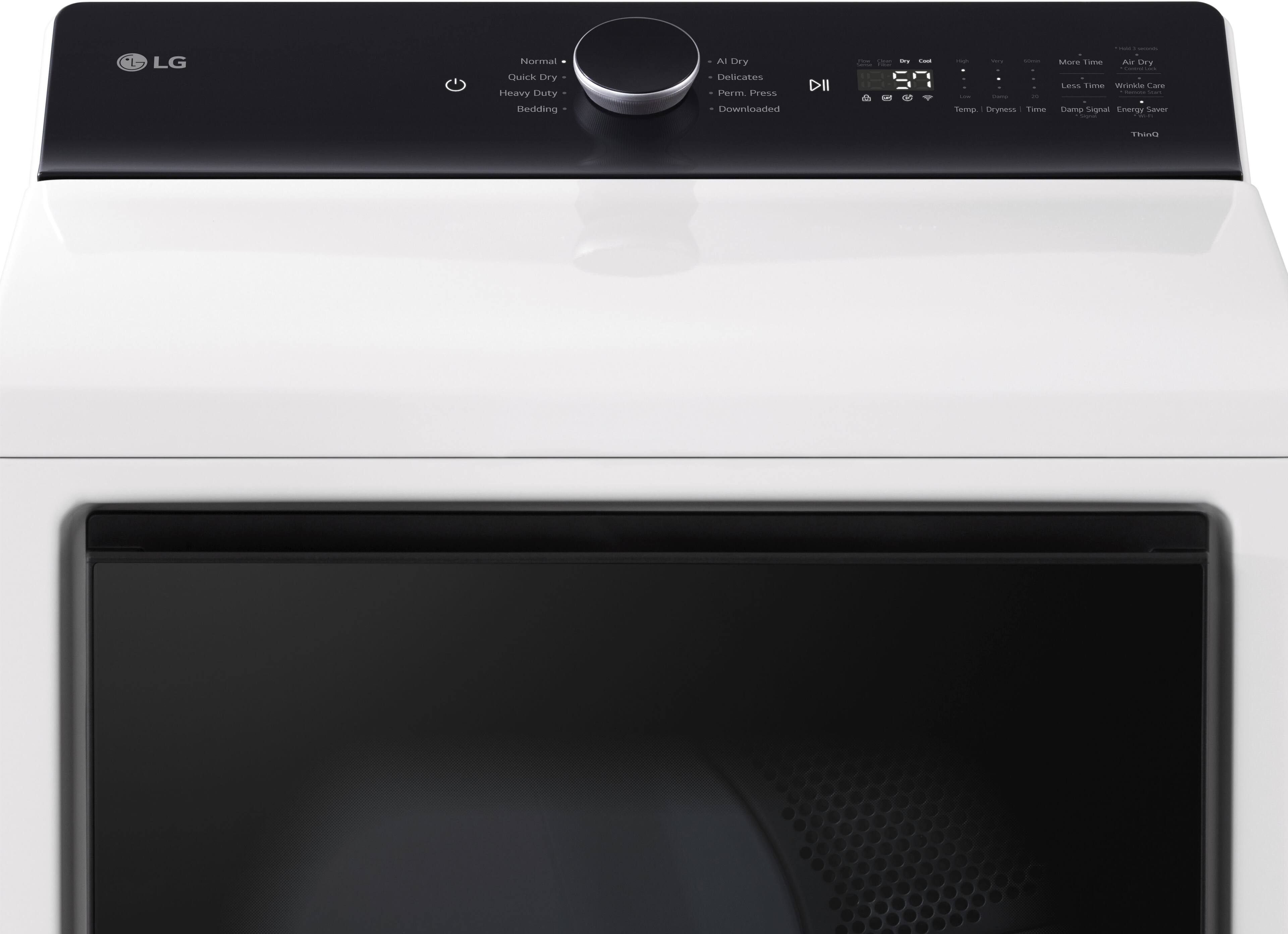 Alt View 12. LG - 7.3 Cu. Ft. Smart Gas Dryer with EasyLoad Door - Alpine White.