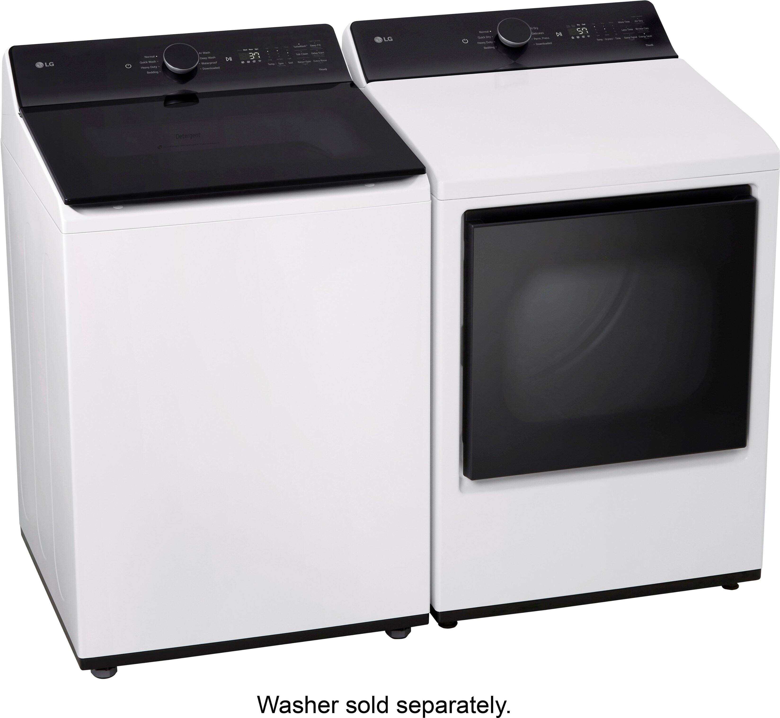 Alt View 19. LG - 7.3 Cu. Ft. Smart Gas Dryer with EasyLoad Door - Alpine White.