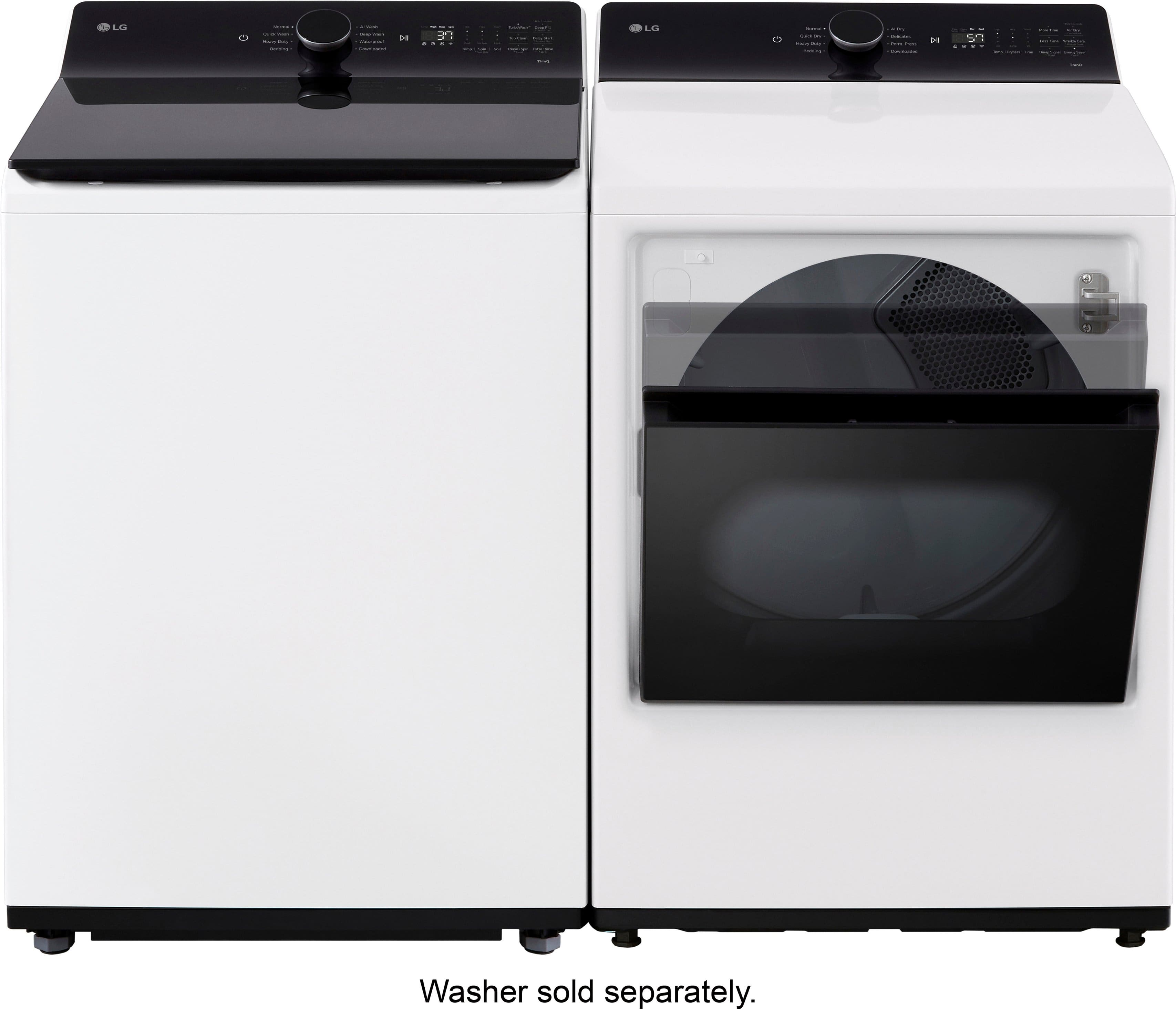 Alt View 20. LG - 7.3 Cu. Ft. Smart Gas Dryer with EasyLoad Door - Alpine White.