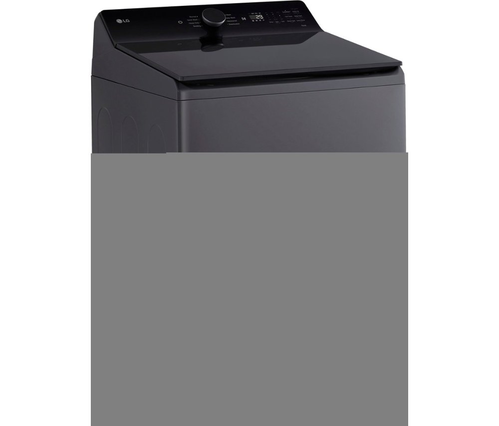 Angle View: LG - 5.5 Cu. Ft. High Efficiency Smart Top Load Washer with EasyUnload - Matte Black