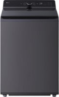 LG - 5.5 Cu. Ft. High Efficiency Smart Top Load Washer with EasyUnload - Matte Black - Front_Zoom